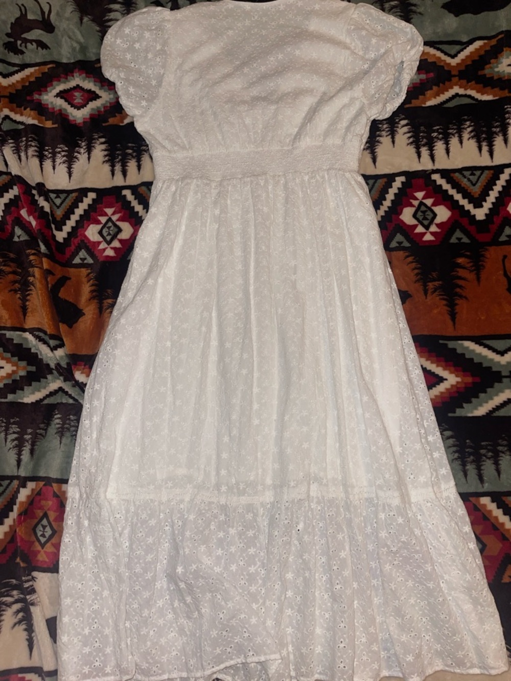 The Fringe Pineapple White Eyelet Button-Front maxi Dress - Picture 5 of 7